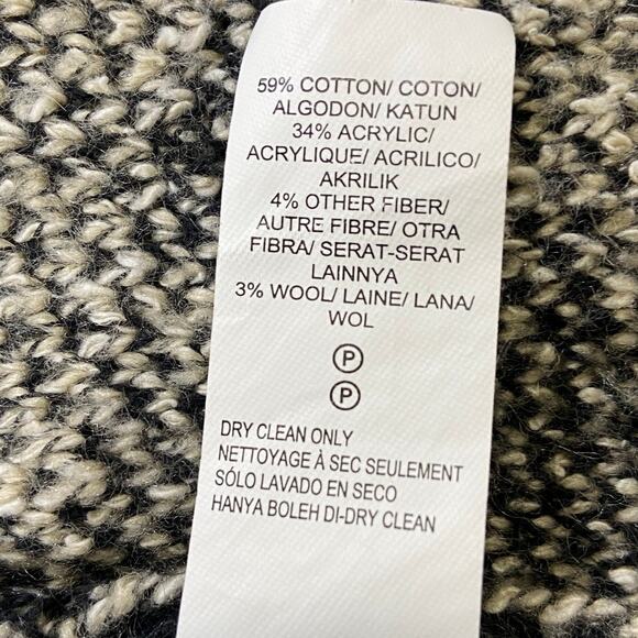 Lucky Brand Long Cardigan Sweater Black Gray Geometric Tribal Aztec Overcoat XL - Picture 11 of 12